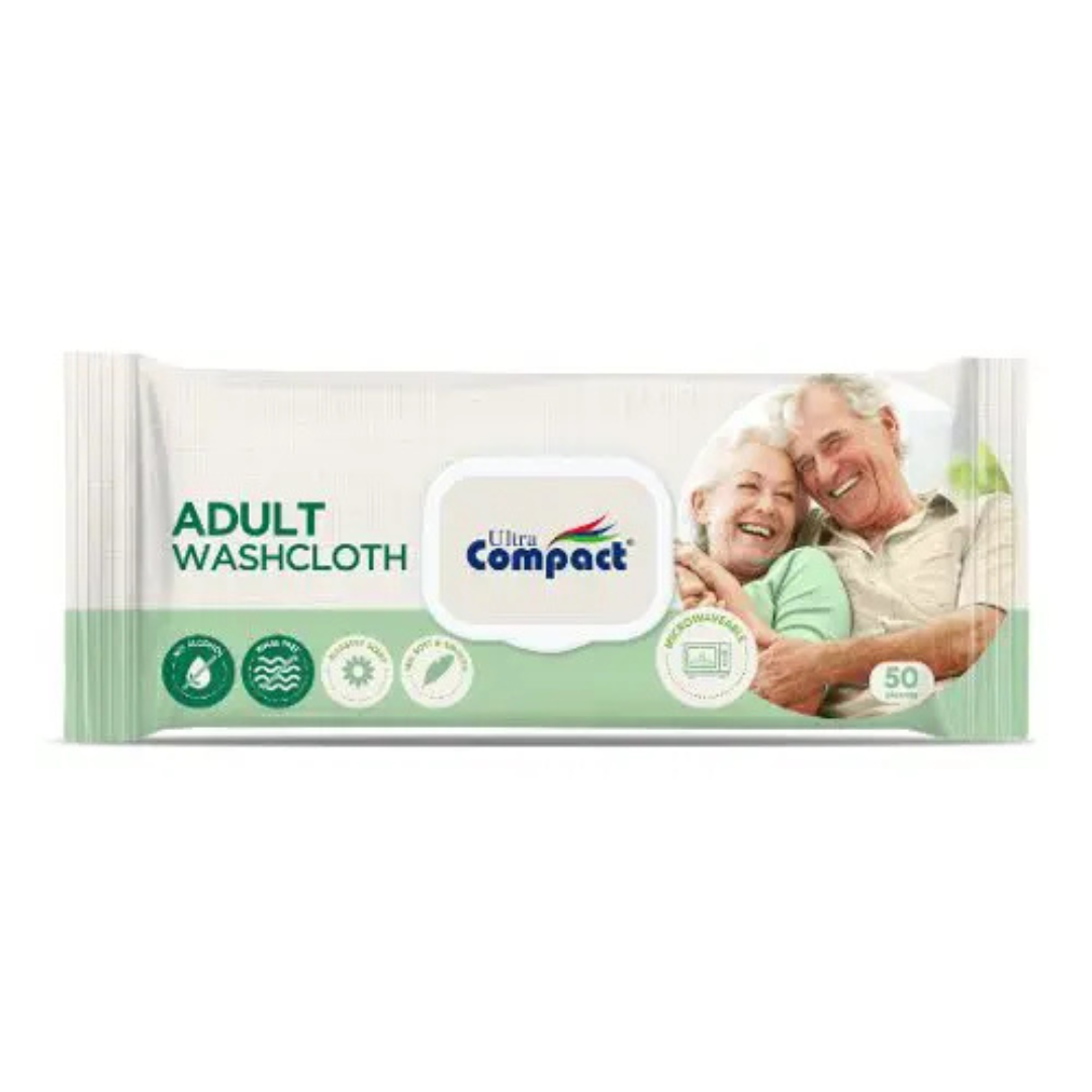 Ultra Compact - Comfort Adult Washcloths Wipes (50's)