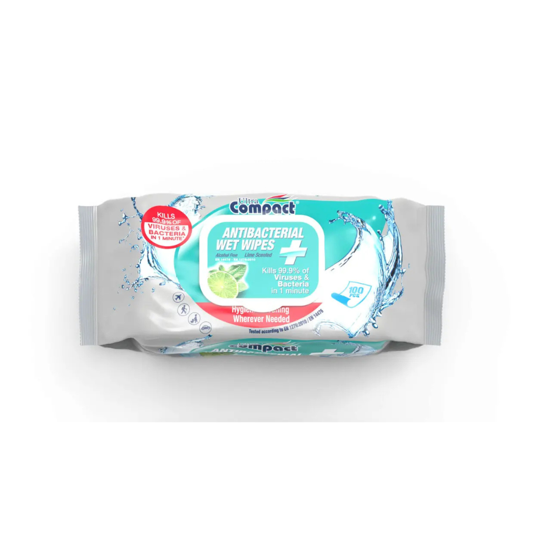 Ultra Compact Antibacterial Wet Wipes (100's)