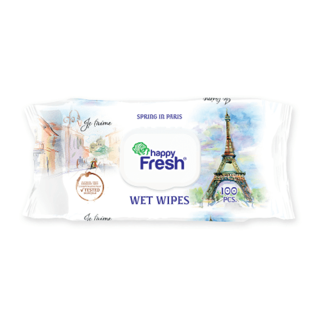 Happy Fresh Wet Wipes 100’s – Spring In Paris