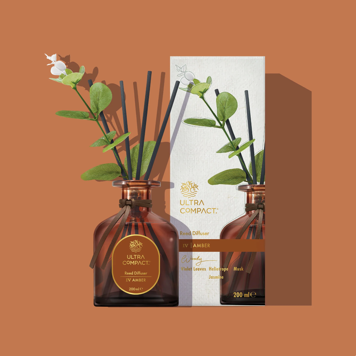 Ultra Compact Reed Diffuser - Amber (200ml)
