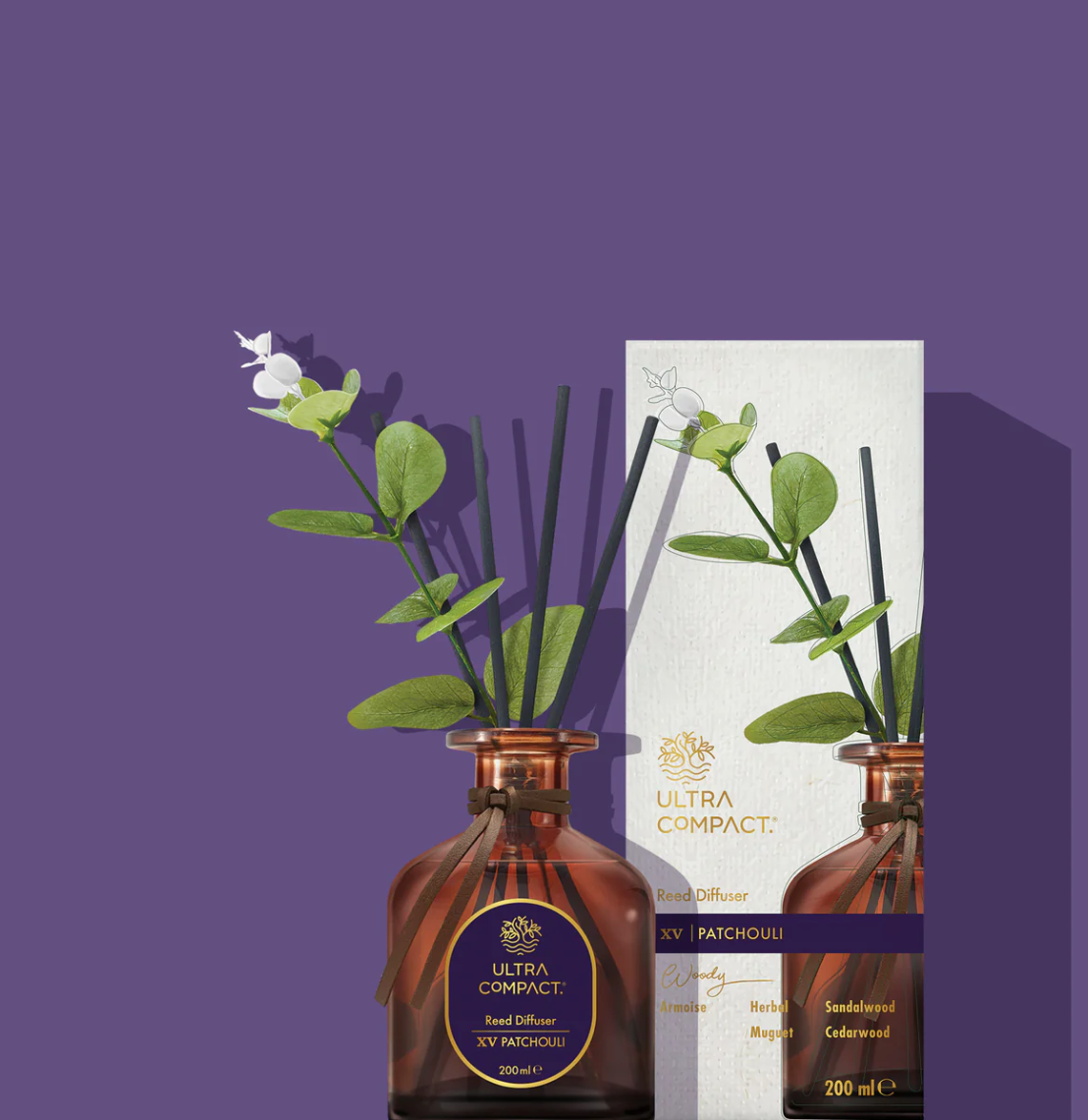 Ultra Compact Reed Diffuser - Patchouli (200ml)