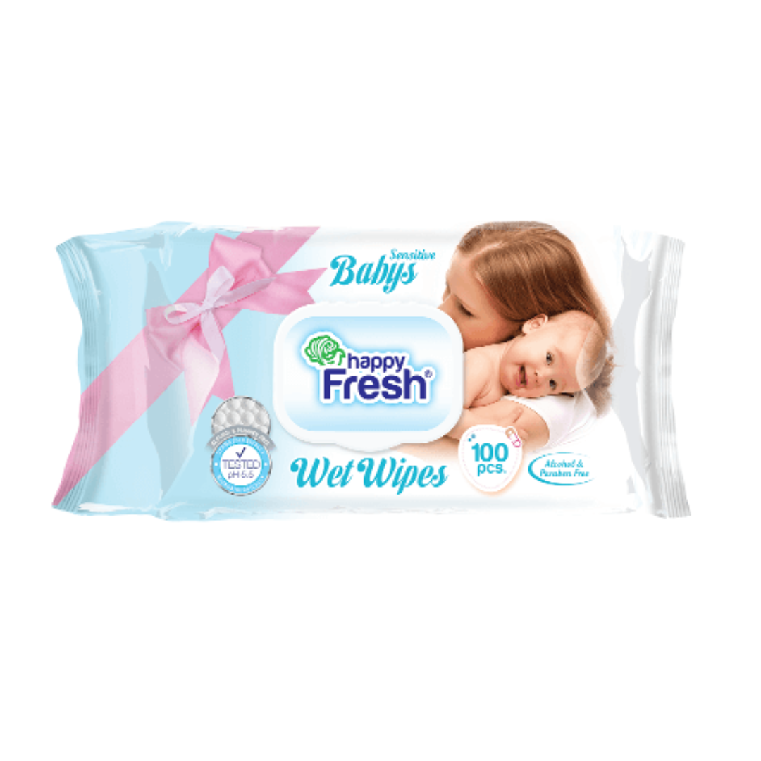 Happy Fresh Wet Wipes 100’s – Sensitive Baby